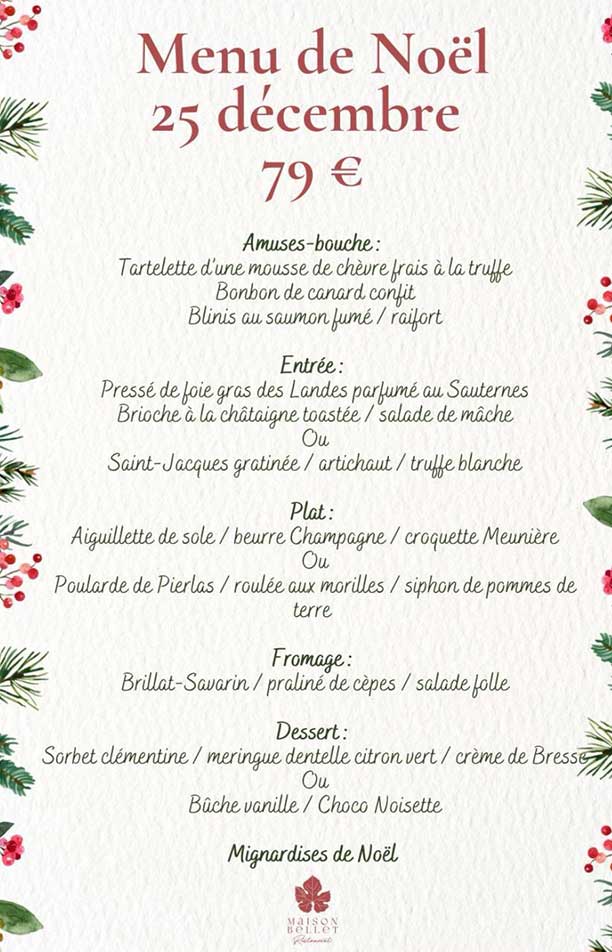 Menu de Noël
